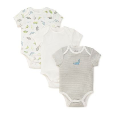 Little Me® Newborn 3-Piece Dino Bodysuits in Grey