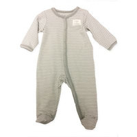 Sterling Baby Newborn Striped Little Peanut Footie in Grey