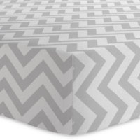 Kushies® Chevron Cotton Flannel Fitted Crib Sheet in Grey