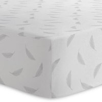 Kushies® Feathers Cotton Flannel Fitted Crib Sheet in Grey