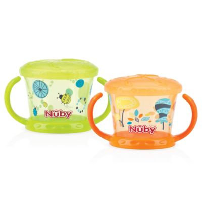 Baby Feeding - Nuby - 2pc Snack Keeper Green/Orange 92853