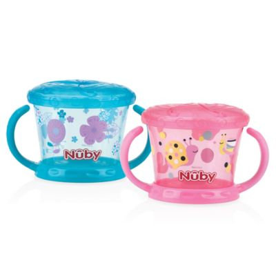 Baby Feeding - Nuby - 2pc Snack Keeper Pink/Aqua 92855