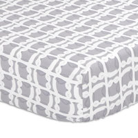The Peanut Shell® Owl Fitted Crib Sheet in Grey