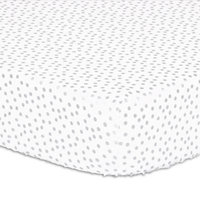 The Peanut Shell® Dot Fitted Crib Sheet in Silver