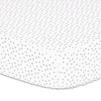 The Peanut Shell® Dot Fitted Crib Sheet in Silver