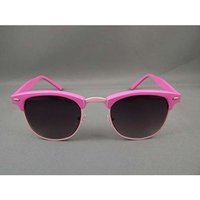 Pink half frame ombre lens clubmaster retro 80s style sunglasses