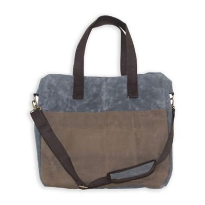 CB Station 16-Inch Waxed Canvas Multi-Pocket Travel Tote in Slate