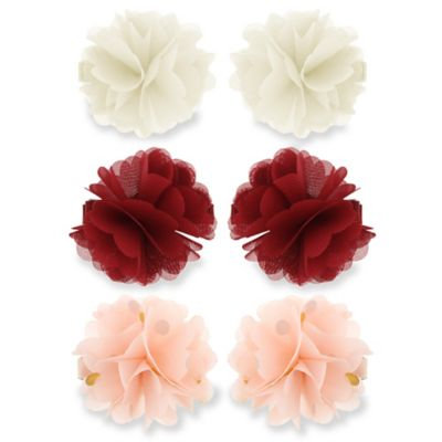 Capelli New York 6-Pack Infant Chiffon Flower Hair Clips