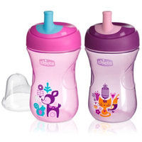 Chicco® NaturalFit® 2-Pack 9 oz. Straw Trainer Cup in Pink/Purple