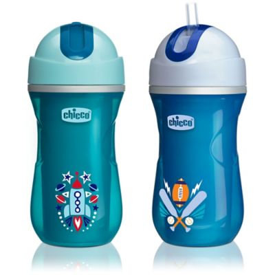 Chicco® NaturalFit® 2-Pack Insulated Flip Top 9 oz. Straw Cup in Teal/Blue