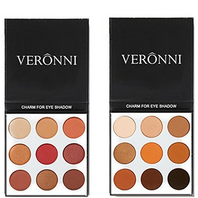 VERONNI Eyeshadow Palette, Matte Long Lasting 9 Color Eye Shadow Powder for Party Show Stage Makeup