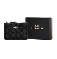 COACH BOXED MINI SKINNY ID CASE IN SIGNATURE JACQUARD