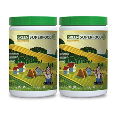Beet root capsules - GREENS SUPERFOOD POWDER WITH NATURAL PINEAPPLE FLAVOR 300G - increase fertility (2 Bottles)