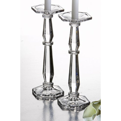 Studio Silversmiths Large Crystal Candle Sticks Set