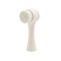 uxcell White Convex Surface Double Sided Face Cleansing Brush Facial Skin Care Deep Clean