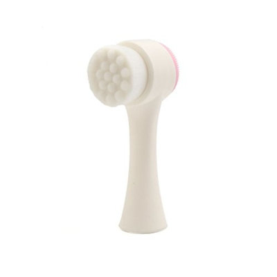 uxcell White Convex Surface Double Sided Face Cleansing Brush Facial Skin Care Deep Clean