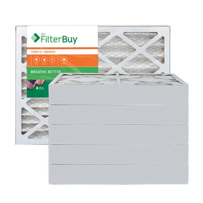 AFB Bronze MERV 6 17x25x4 Pleated AC Furnace Air Filter. Filters. 100% produced in the USA. (Pack of 6)