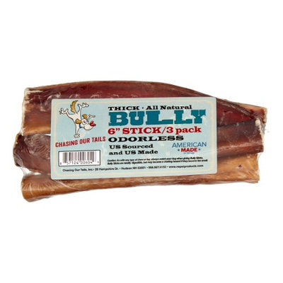 Chasing Our Tails Grain-Free THICK Odorless 6' Bully Stick Dog Treat, 3 Ct