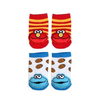 Sesame Street® Size 0-6M 2-Pack Cookie Monster and Elmo Socks in White
