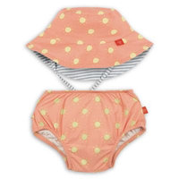 Lassig™ Size 18M 2-Piece Sun Swim Diaper and Reversible Hat Set in Orange