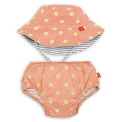 Lassig™ Size 18M 2-Piece Sun Swim Diaper and Reversible Hat Set in Orange