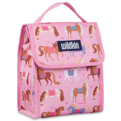 Wildkin Munch n Lunch Bag Olive Kids Horses - Wildkin Travel Coolers