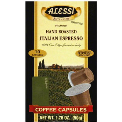 Alessi Hand Roasted Italian Espresso Coffee Capsules, 10 count, 1.76 oz (Pack of 12)