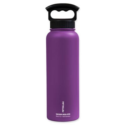 FIFTY/FIFTY Double-Wall Vacuum Insulated 40 oz. Water Bottle with Finger Grip Lid in Purple