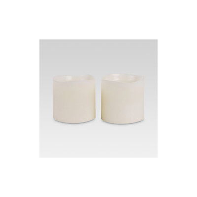 Threshold 2 Pack 3x3 LED Pillar Candles - Ivory
