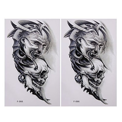Domybest 2pcs Tattoo Stickers Removable Waterproof Temporary Body 3D Art Arm Fake