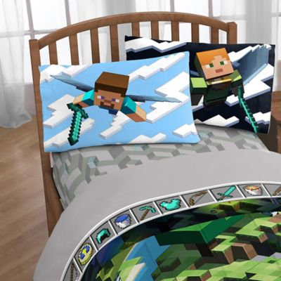 Minecraft Day & Night 4-Piece Full Sheet Set