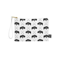 DENY Designs Little Arrow Design Co Great Buffalo Small Pouch in Black