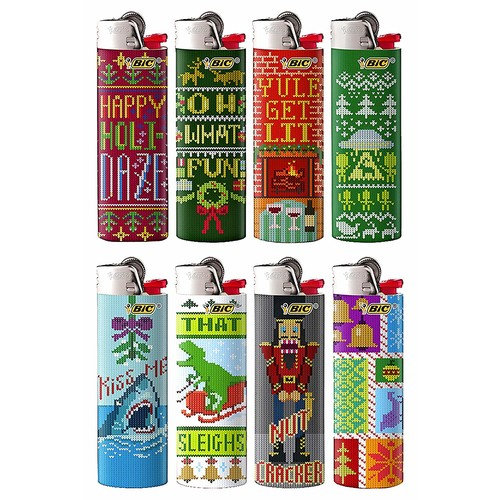 BIC Ugly Sweater Series Lighters Special Limited Edition Set of 8