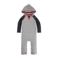 Burt's Bees Baby® Size 24M Hooded Coverall in Heather Grey/Red