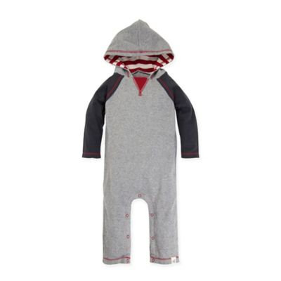 Burt's Bees Baby® Size 24M Hooded Coverall in Heather Grey/Red