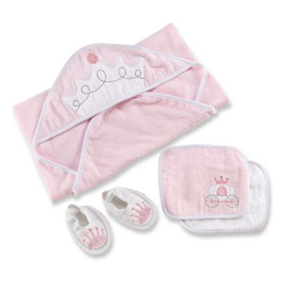 Baby Aspen Size 0-6M 4-Piece Little Princess Bath Time Gift Set