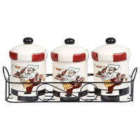 Lorren Home Trends 3-Piece Chef Spice Jar Set with Caddy