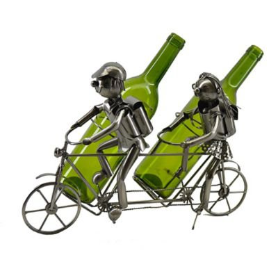 Wine Bodies® Tandem Bicycle 2-Bottle Holder in Nickel