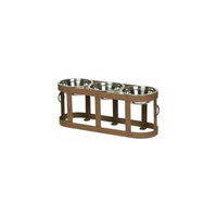 Unleashed Life Tripoli Tripple Table Stainless Steel Dog Bowls Medium