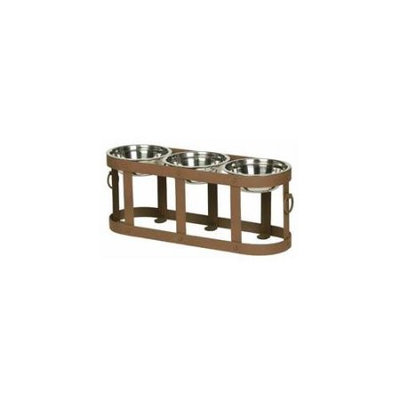 Unleashed Life Tripoli Tripple Table Stainless Steel Dog Bowls Medium