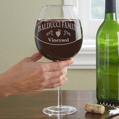 Family Winery Whole Bottle Oversized Wine Glass