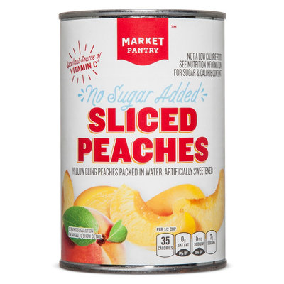 No Sugar Added Sliced Peaches 15 oz - Market Pantry