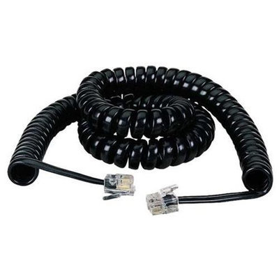 Black Box RJ 22 Modular Coiled Handset Cord Black 25 Ft 7 6 M H3C0DT2IN-0319