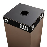 Safco Products 2988BL Public Square Recycling Trash Can Lid, Round Cutout for Cans and Glass (Base sold separately), Black