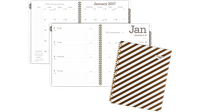 AT-A-GLANCE(R) Weekly/Monthly Planner, 8 1/2in. x 11in, Glitz And Glam, Gold/White, January to December 2017