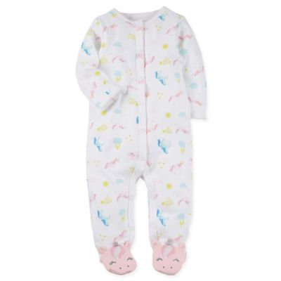 carter's Preemie Unicorn Footie in White