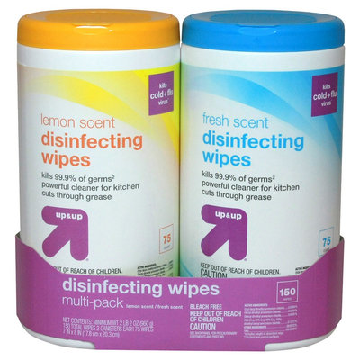 up & up Disinfecting Wipes -Lemon and Fresh Scent - 75 Count, 2 pack