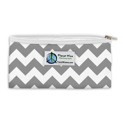 Planet Wise Zipper Snack Bag, Gray Chevron