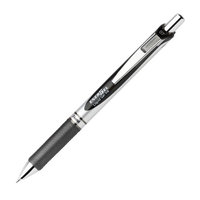 Pentel EnerGel Deluxe Retractable Gel Pens, Medium, Black, 6/Pack