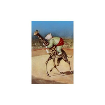 Bear Back Giraffe Racing Print (Unframed Paper Print 20x30)
